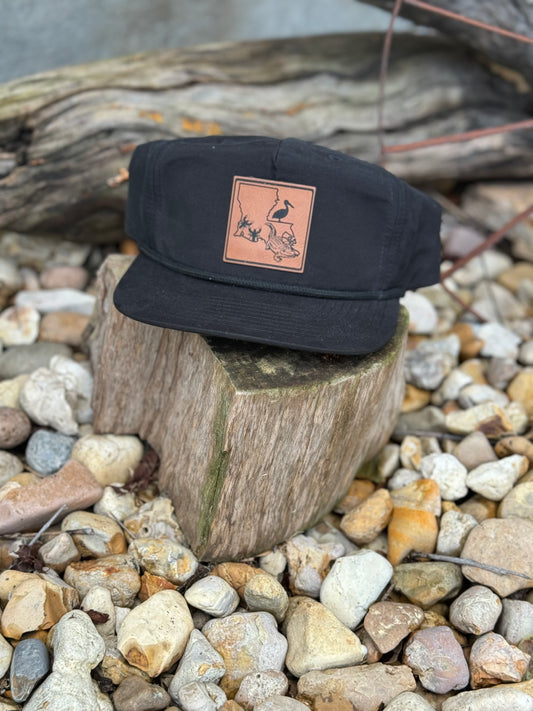 Black rope hat w/ patch